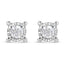 .925 Sterling Silver Round Brilliant-Cut Diamond Stud Earrings