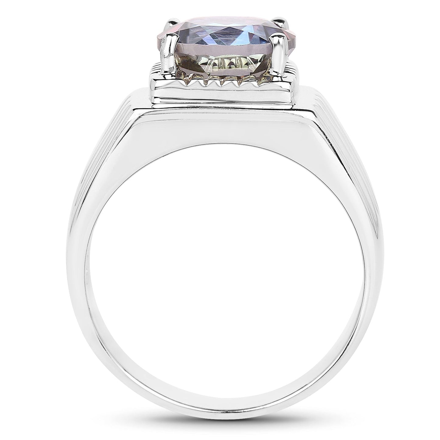 Bague de fiançailles en argent sterling avec topaze mystique de 4,75 carats