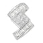 14K White Gold Diamond Zig Zag Pendant Necklace