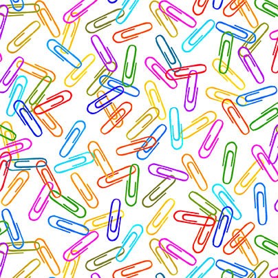 White Rainbow Paperclips Books are Magic Cotton Fabric - 44"/45" Per Yard