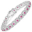 Bracelet en Rubis Naturel de 3,12 Carats en Argent Sterling .925