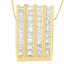Collar de Colgante de Bloque de Diamante de Corte Princesa de Oro Amarillo de 14K