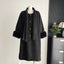 Manteau en laine double face à manches en fourrure pour femmes haut de gamme