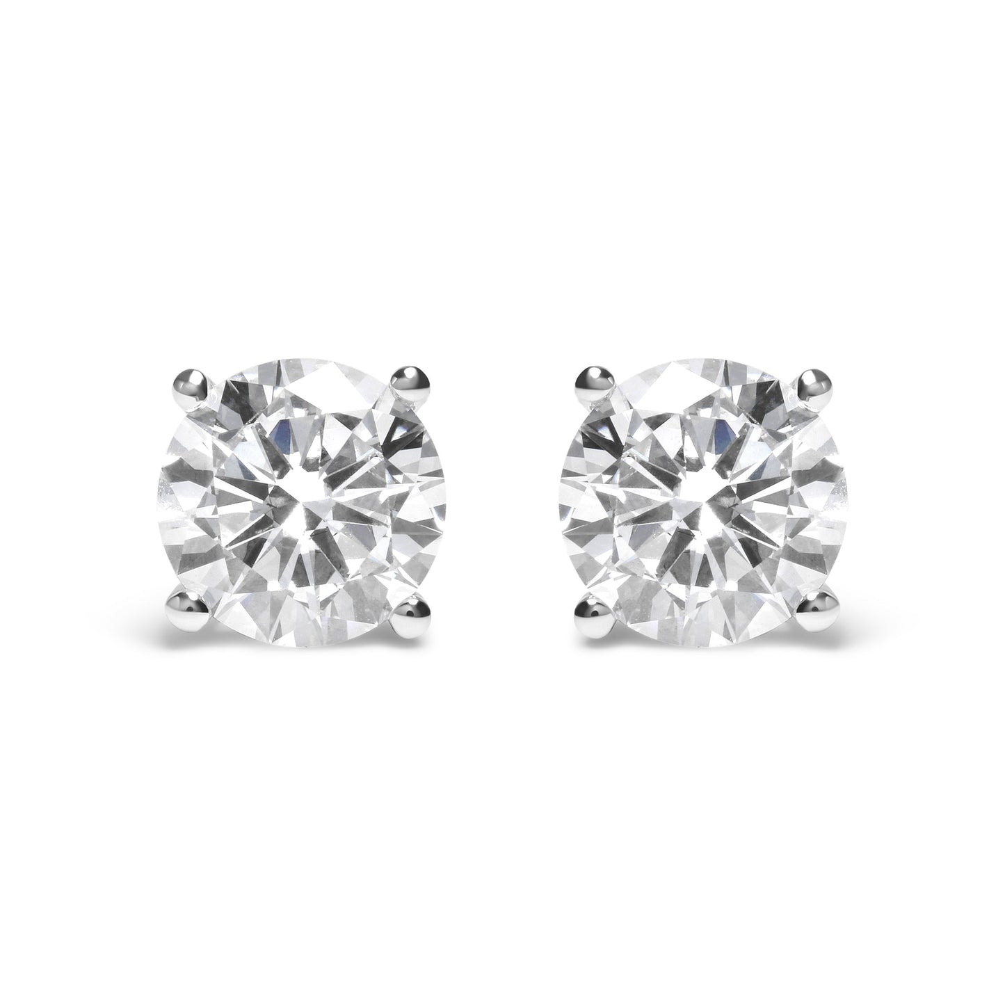 Boucles d'oreilles en diamant lab-grown en or blanc 14K certifiées IGI