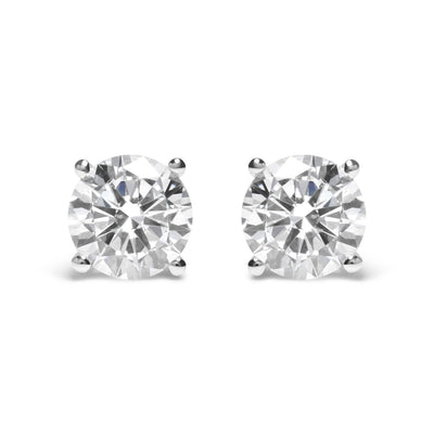 Pendientes de Stud de Diamante Creado en Laboratorio de Oro Blanco de 14K Certificados por IGI
