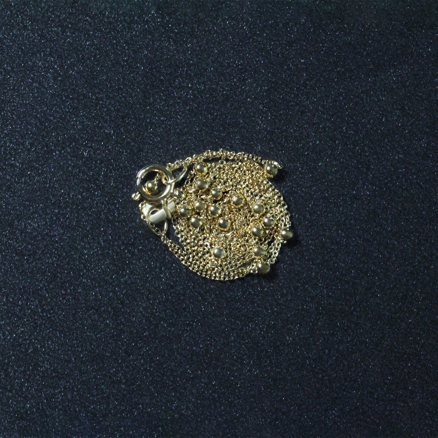 14k Yellow Gold Bead Links Saturn Chain - 18 inches