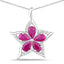 Pendentif en Rubis et Zircon Blanc de 1,37 Carat en Argent Sterling