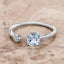 0.52 Carat Aquamarine and Diamond 14K White Gold Ring