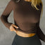 Long Sleeve Crop T-Shirt with Ribbed Texture