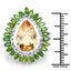 Anillo de Plata Esterlina con Citrino y Diopside Cromado de 7.02 Quilates