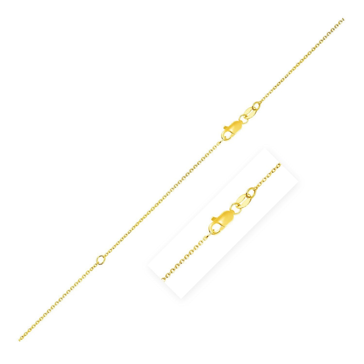 Collier en chaîne câblée extensible en or jaune 14 carats