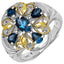 Two Tone Plated 1.45 Carat London Blue Topaz Ring