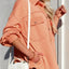 Women Exposed Seam Collared Neck Button Up Jacket
