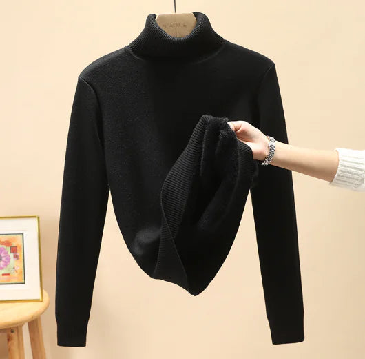 Pull-over à col roulé pour femmes automne hiver