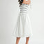 Vestido Midi con Cuerpo Fruncido para Mujeres