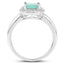 Anillo de plata esterlina con esmeralda de 1.73 quilates y topacio blanco