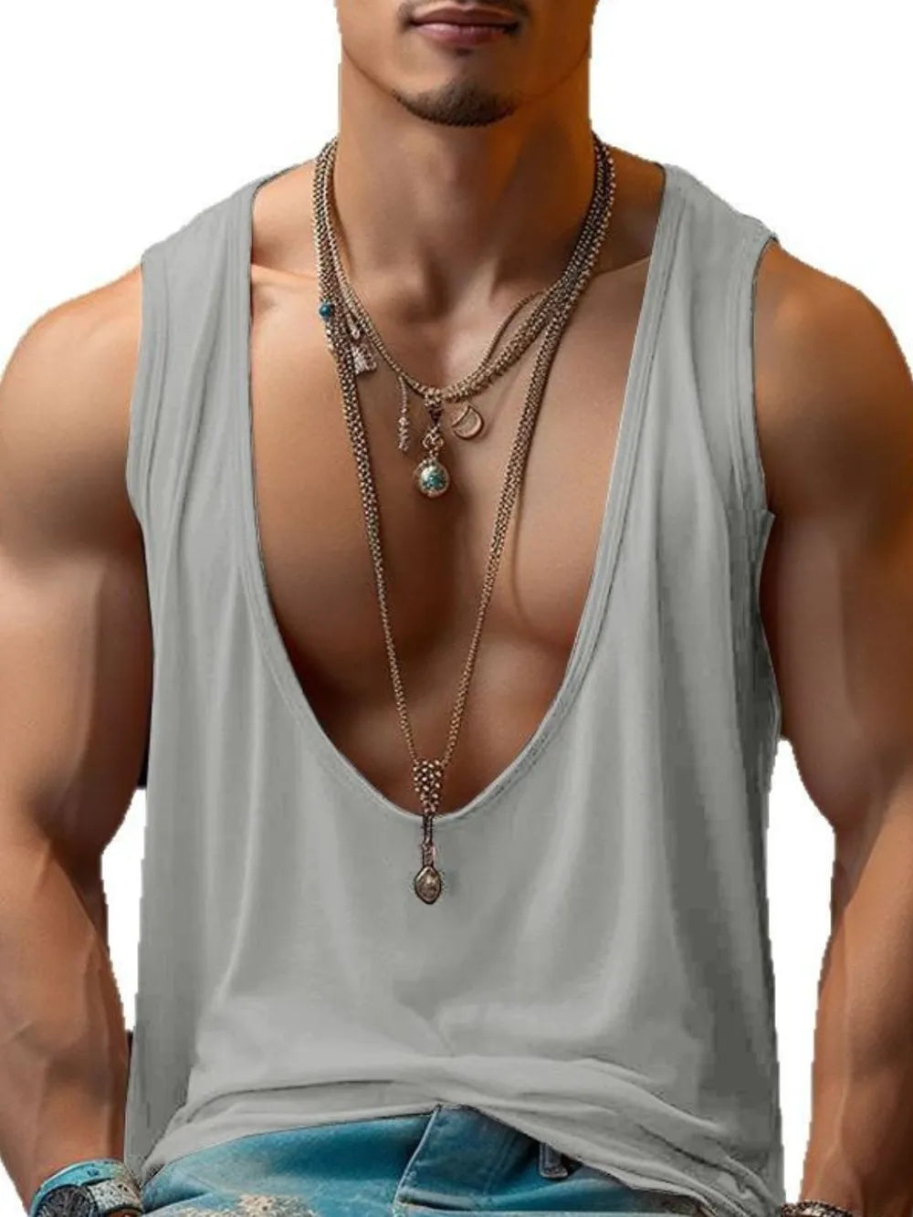 Men's Wide Strap Tank Top
