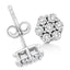 14K White Gold Diamond Flower Stud Earrings - 1/2 Cttw