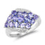 Anillo de Clúster de Tanzanita Genuina de 1.85 Quilates en Plata Esterlina