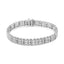 .925 Sterling Silver Diamond Multi Row Heart Link Bracelet - 7.25"