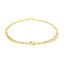 14k Yellow Gold Double Rolo Chain Anklet with Open Heart Station