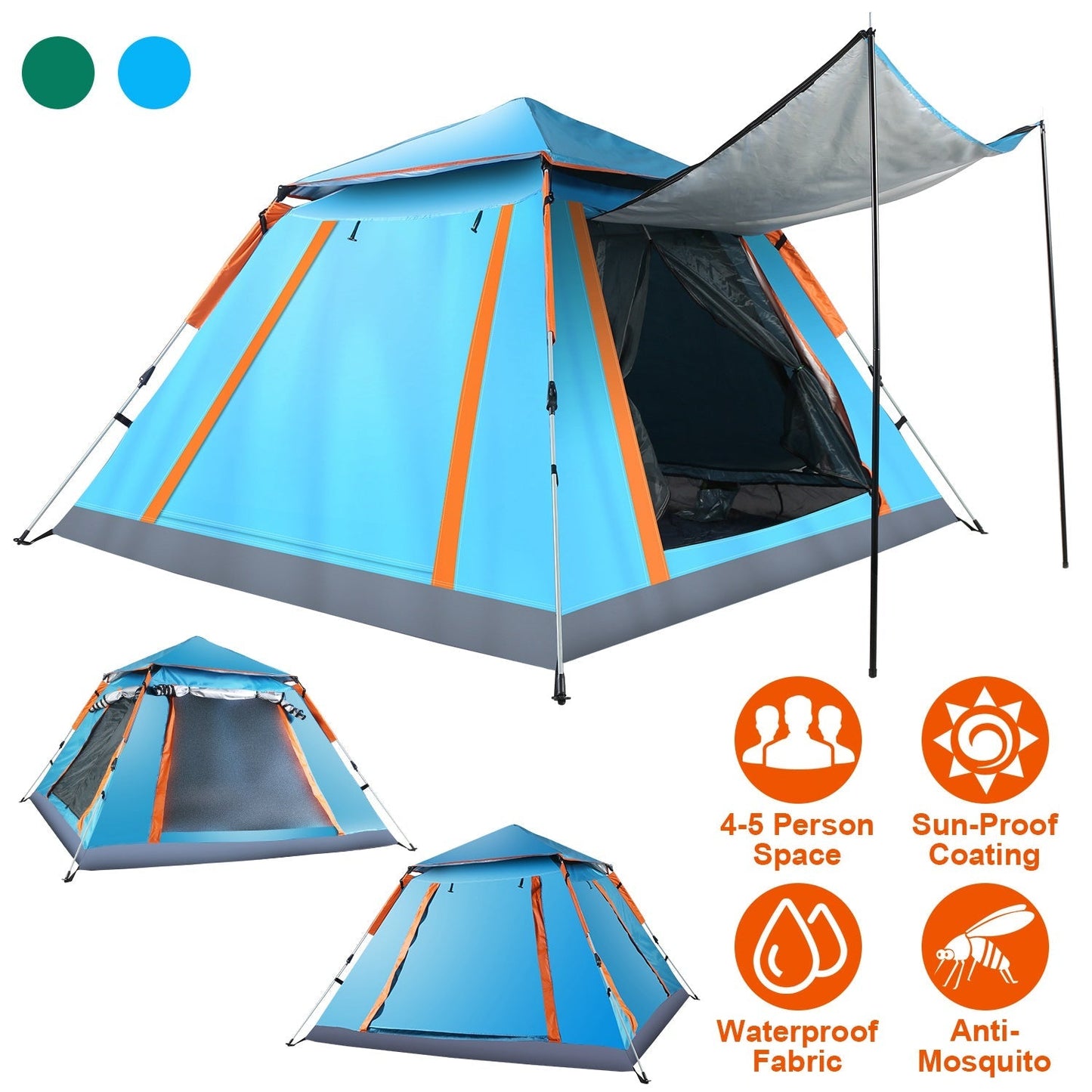 Tente de camping GBruno pour 4-5 personnes