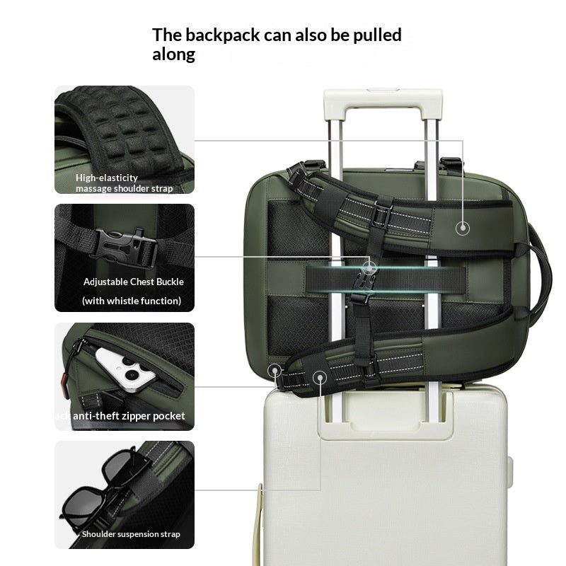 High-Capacity Water-Resistant Expandable Laptop Backpack