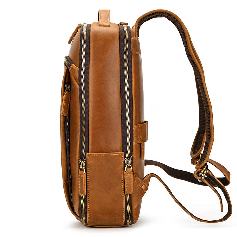 Genuine Leather Large Capacity Travel Backpack