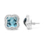 Boucles d'oreilles à clover-cut en topaze bleue de Londres en or blanc 18K