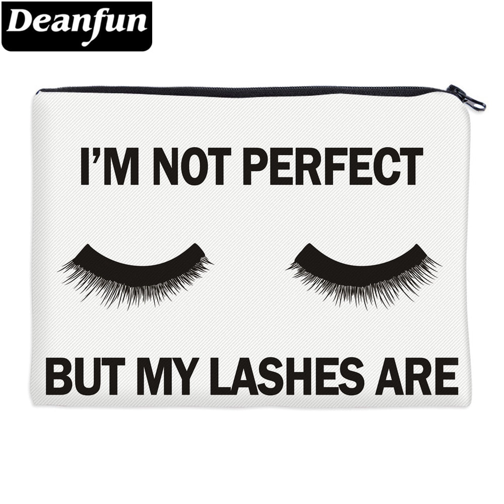 Deanfun Cosmetic Bags 3D Printed Eyelash with Letter Necessaries for Women Travelling - Korvel