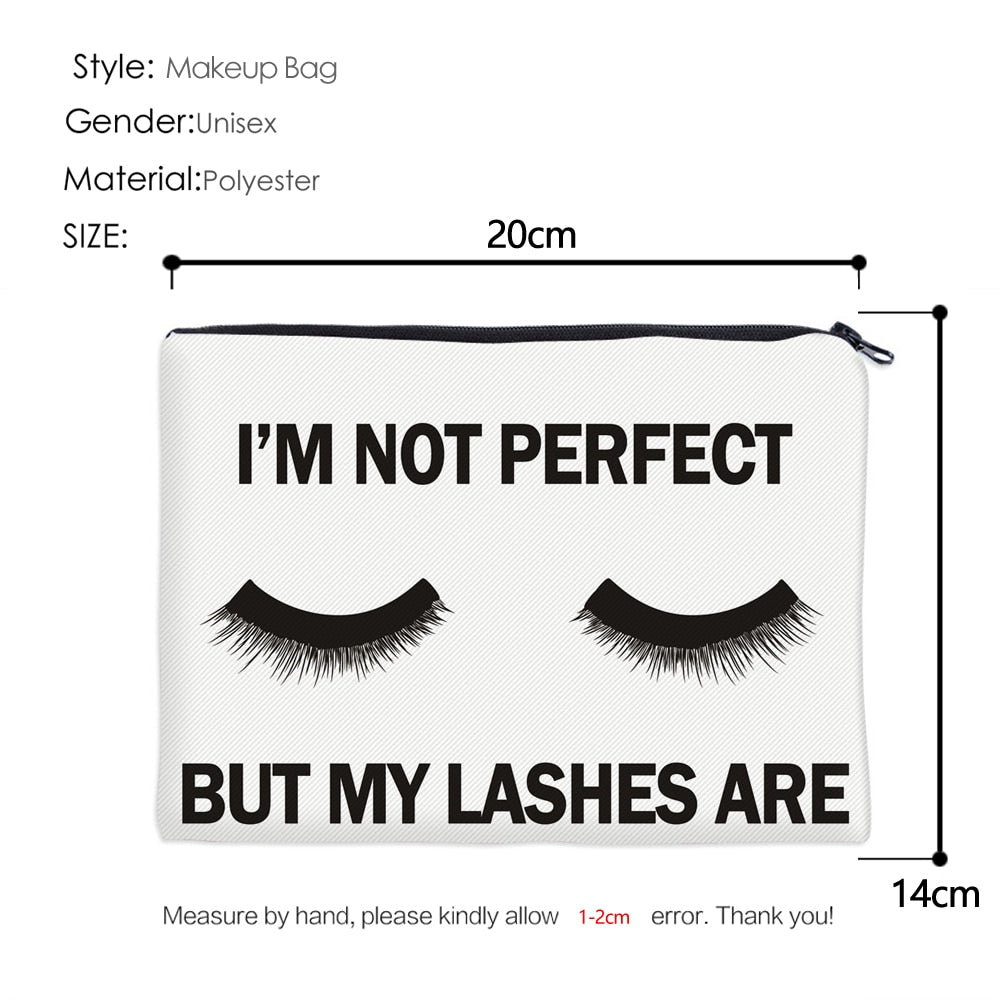 Deanfun Cosmetic Bags 3D Printed Eyelash with Letter Necessaries for Women Travelling - Korvel