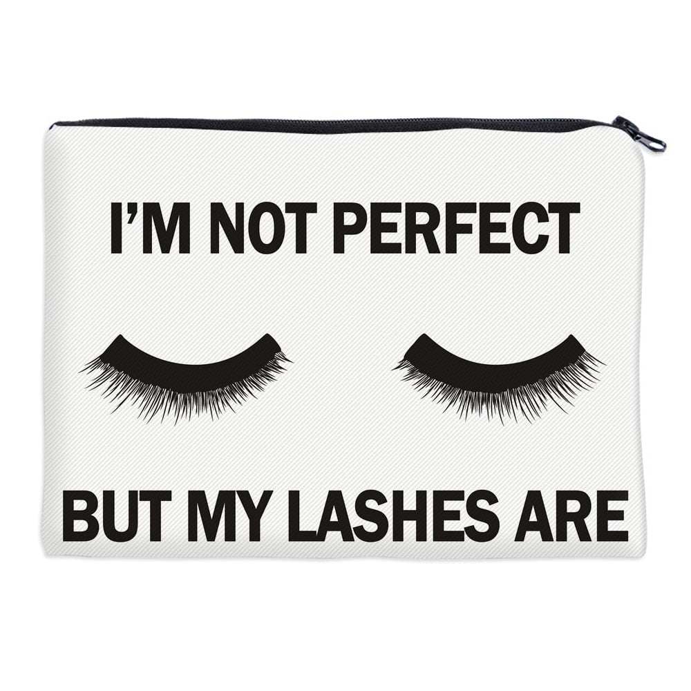 Deanfun Cosmetic Bags 3D Printed Eyelash with Letter Necessaries for Women Travelling - Korvel
