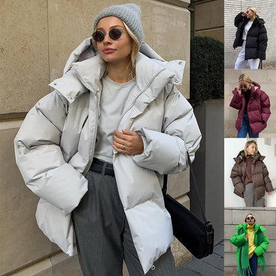 Stylish Removable Hood Cotton Parka for Winter