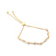 14K Yellow Gold Plated Sterling Silver Diamond Accent Heart Bolo Bracelet