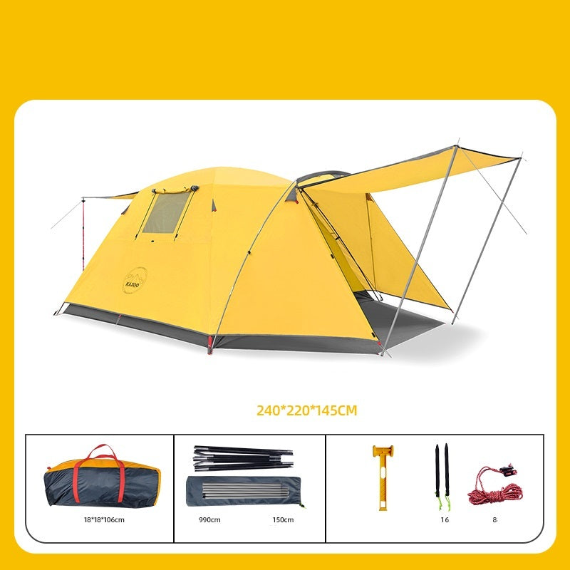 Premium Four-Person Outdoor Tunnel Tent for Camping