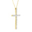 Collar con colgante de cruz de diamantes de plata esterlina chapada en oro de 10K - 18"