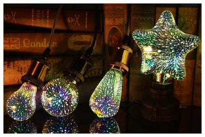 Vintage Star Fireworks LED Light Bulb for Festive Decor