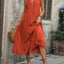 Decorative Button Notched Sleeveless Dress