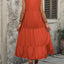 Decorative Button Notched Sleeveless Dress