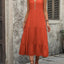 Decorative Button Notched Sleeveless Dress