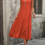 Decorative Button Notched Sleeveless Dress