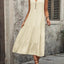 Decorative Button Notched Sleeveless Dress