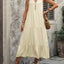 Decorative Button Notched Sleeveless Dress