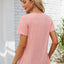Decorative Button Scoop Neck T-Shirt - Korvel