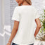 Decorative Button Scoop Neck T-Shirt - Korvel