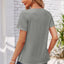 Decorative Button Scoop Neck T-Shirt - Korvel