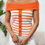 Decorative Button Striped Off-Shoulder Knit Top - Korvel