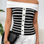 Decorative Button Striped Off-Shoulder Knit Top - Korvel