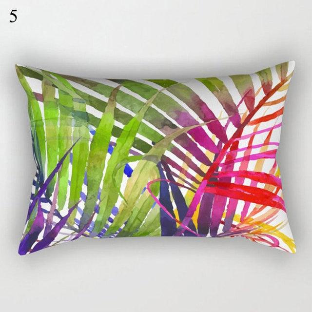 Housse de coussin décorative à motifs tropicaux