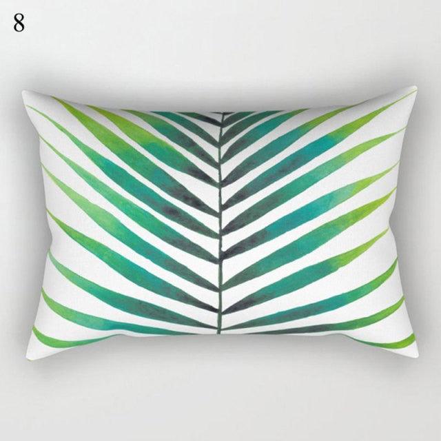 Housse de coussin décorative à motifs tropicaux